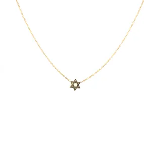 10K Gold Mini Star of David Necklace