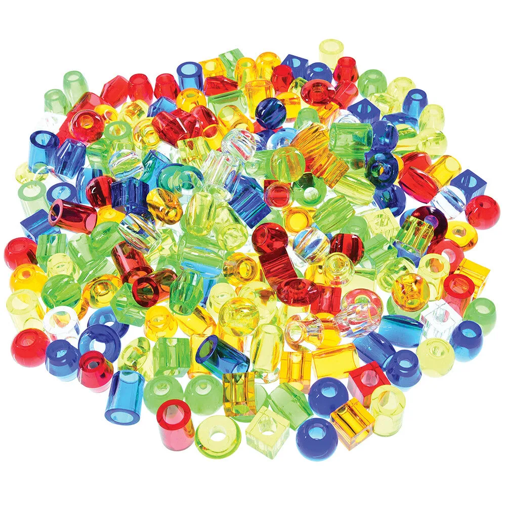 250 Giant Transparent Beads with 8 Laces