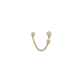 3 GRADUATED ROUND SOPHIA DIAMOND CHAIN DOUBLE STUD