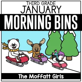 3rd Grade January Morning Bins | Printable Classroom Resource | The Moffatt Girls