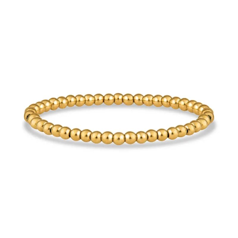 4mm Gold Beaded Bracelet