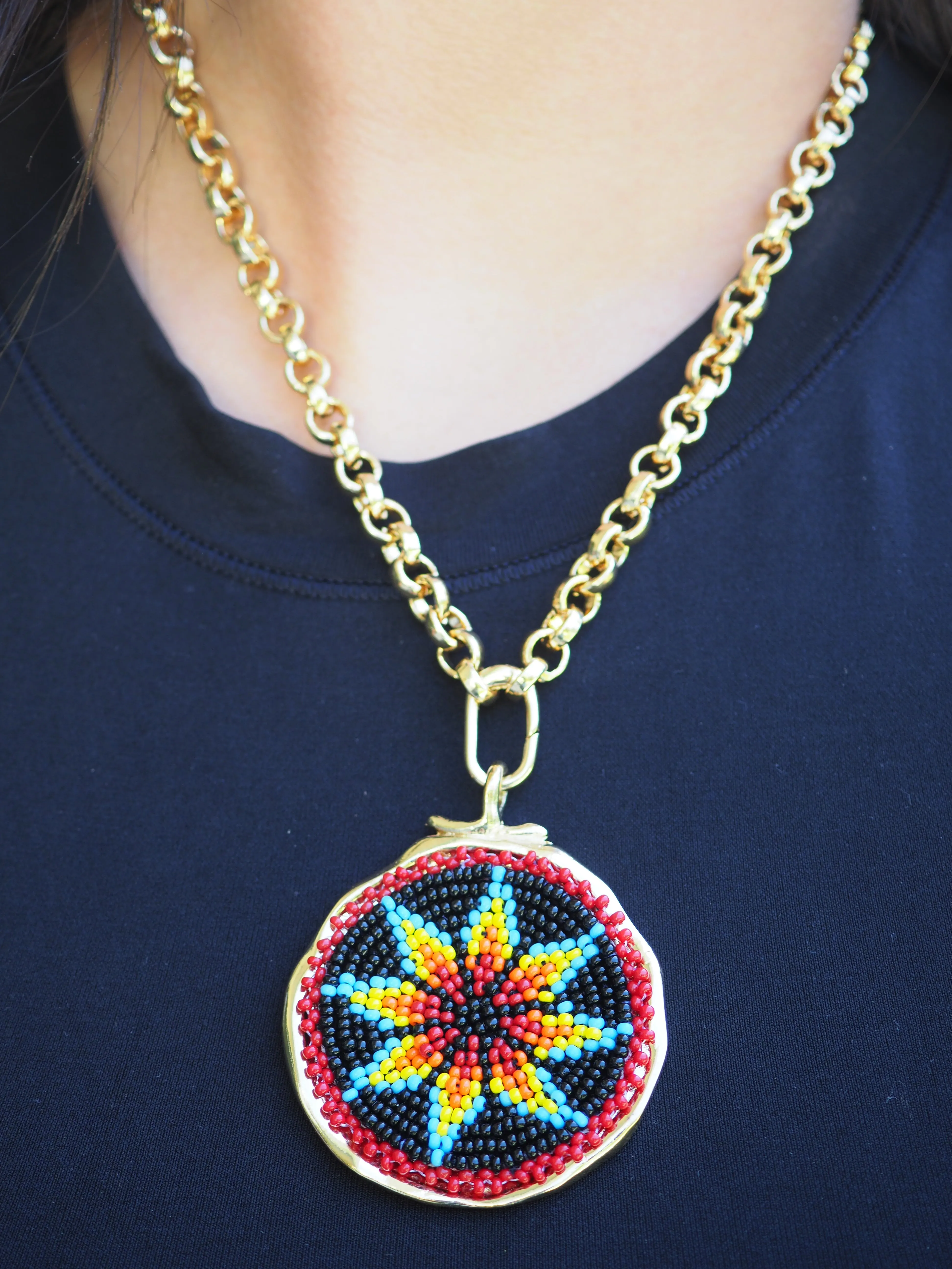 ALEXX BEADED ROSETTE NECKLACES