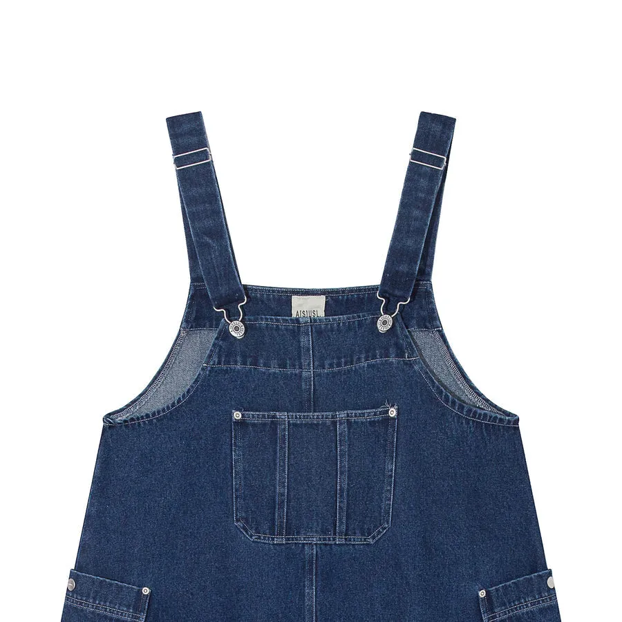 A[S]USL DENIM OVERALL DRESS- INDIGO BLUE