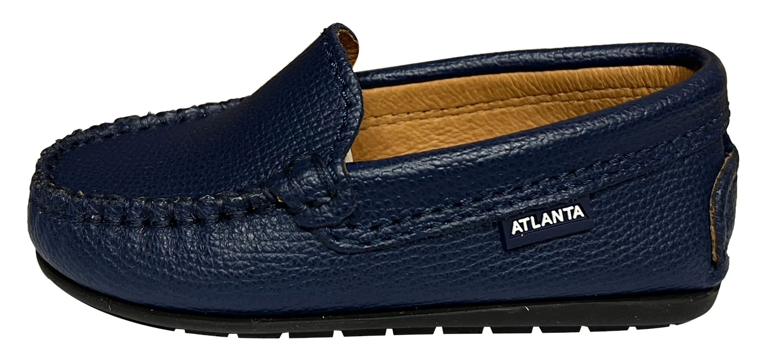 Atlanta Mocassin Boy's and Girl's Loafers, Blue Little Grainy