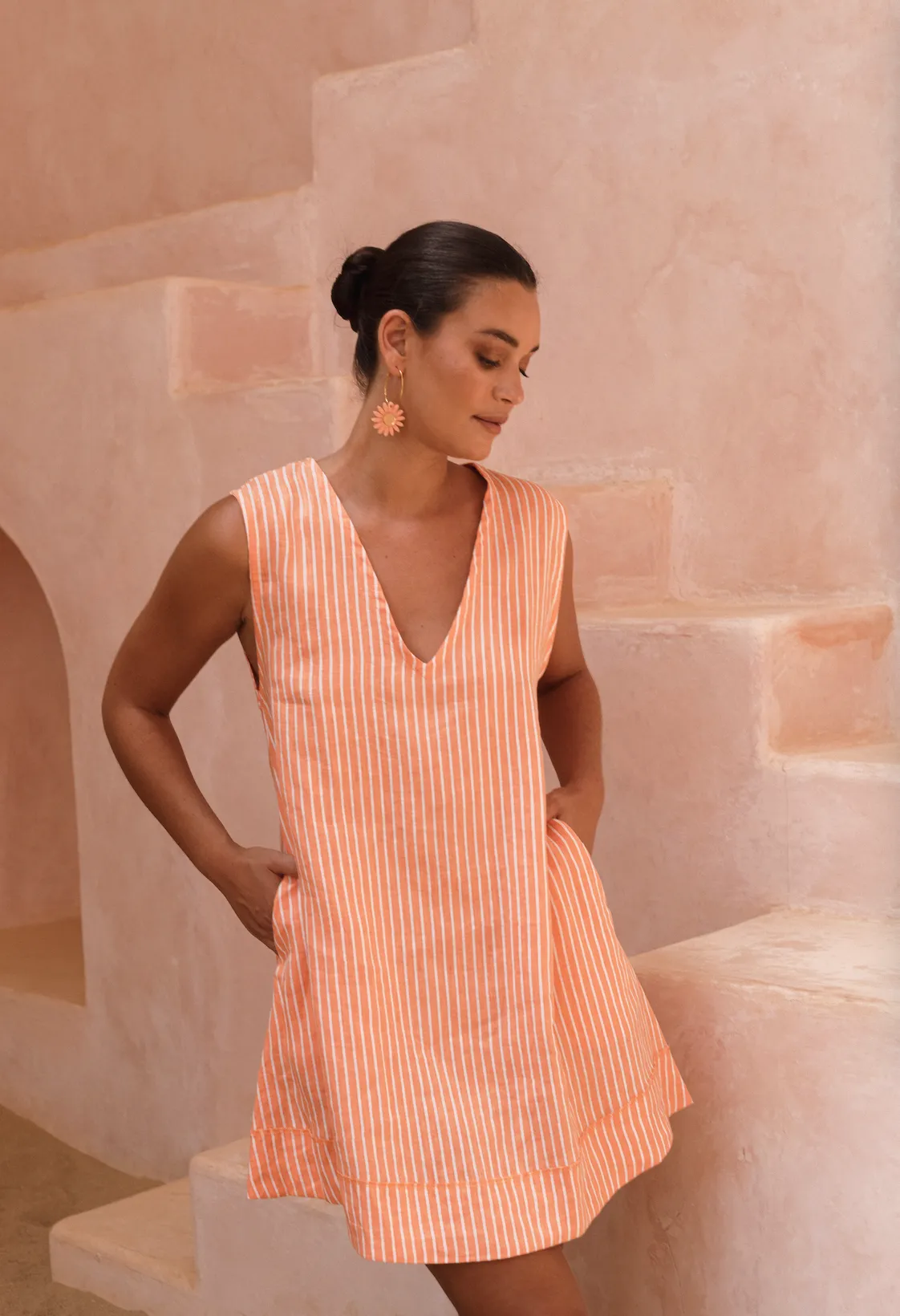 Bailey Dress - Orange Stripe