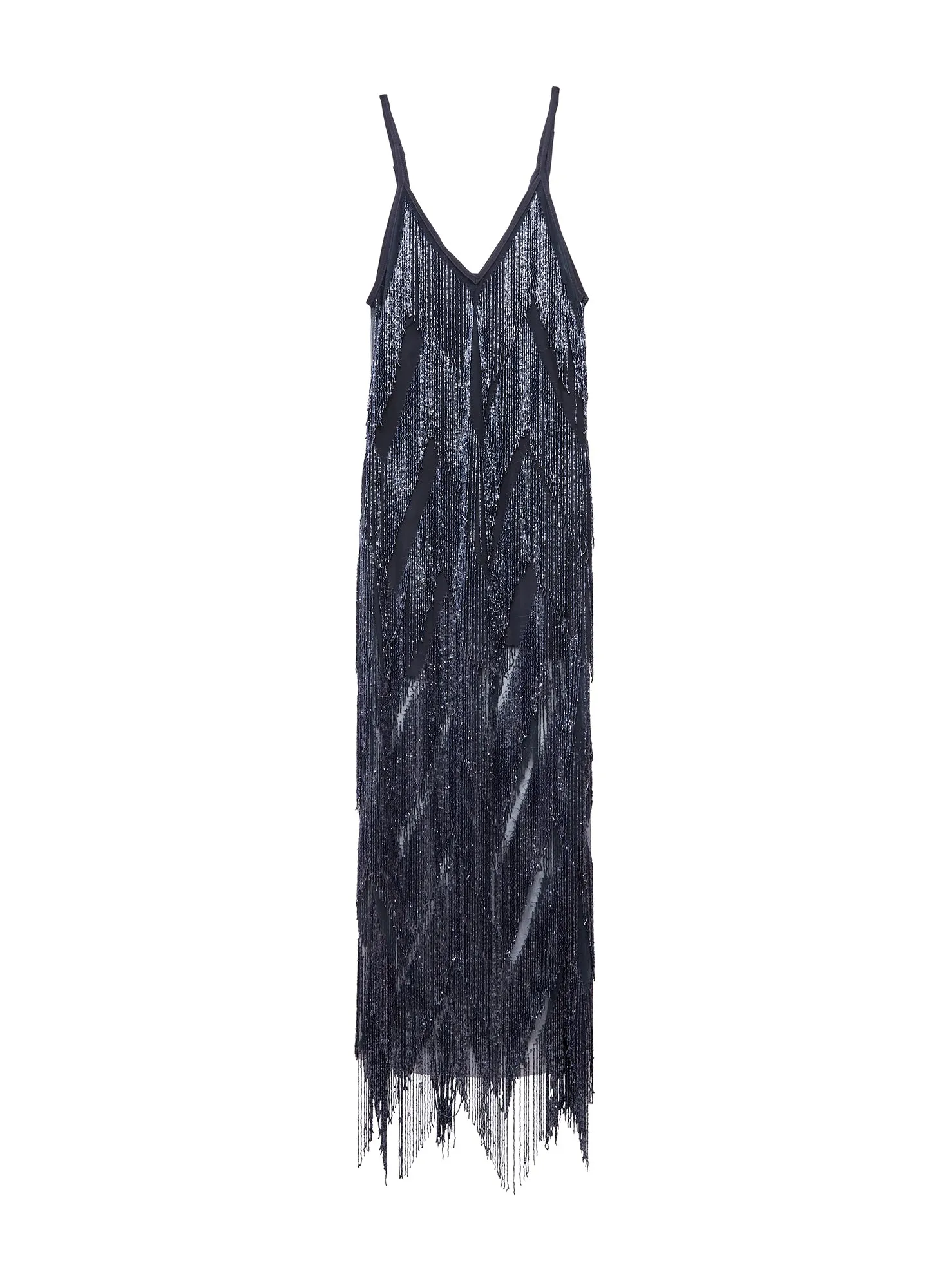 Beaded Fringe Dress with Slip