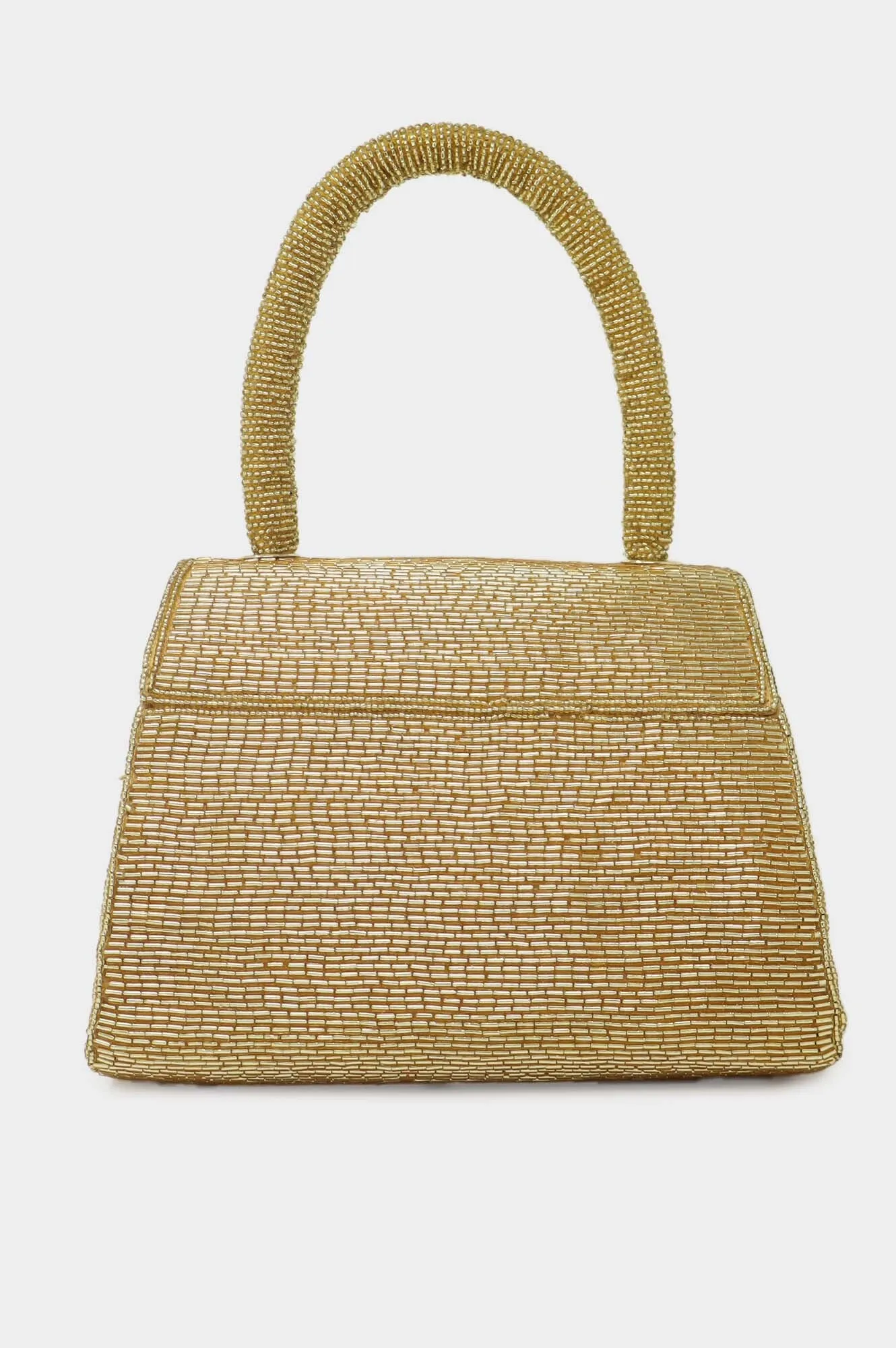 Beaded Handbag | Light Gold