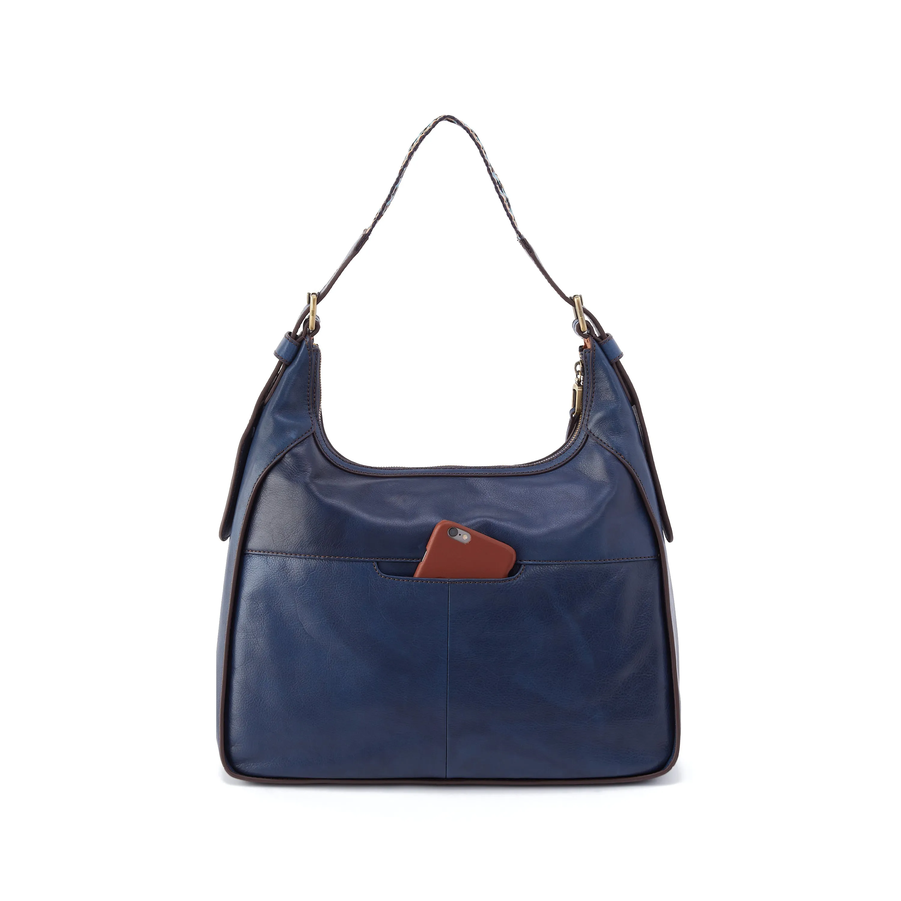 BELLAMY FRONT ZIP HOBO NAVY