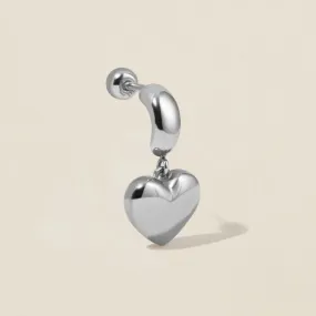 Bug heart charm piercing white gold