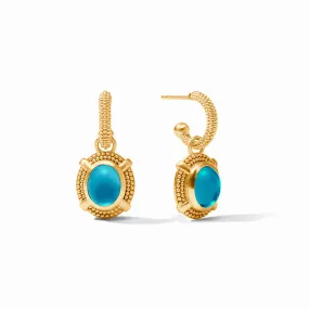 Cabochon Hoop & Charm Earring