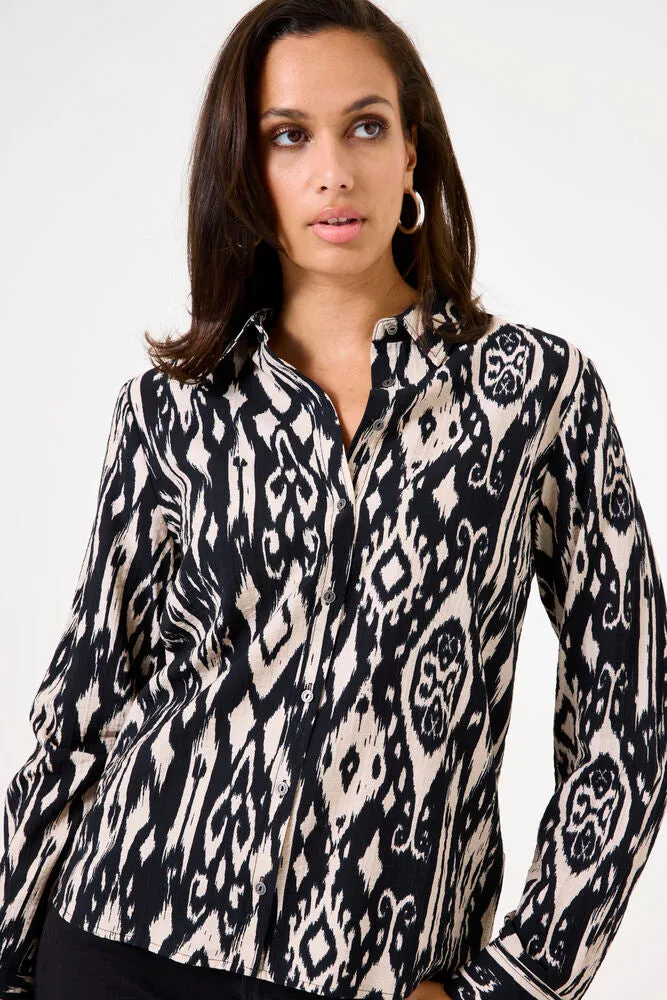 Camila Blouse (Black/Brown)