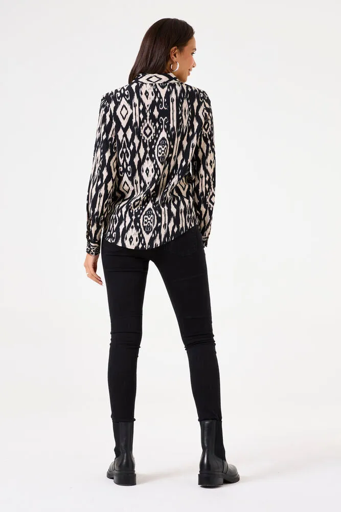 Camila Blouse (Black/Brown)