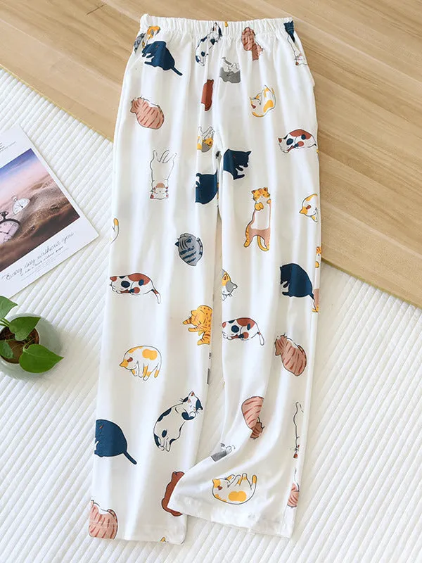 Cartoon Print Loungewear Pants