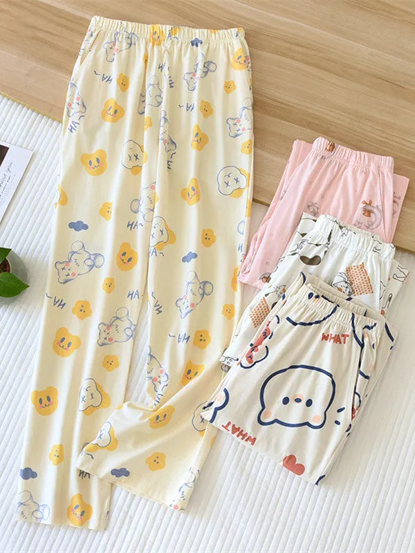 Cartoon Print Loungewear Pants