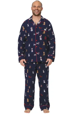 Christmas Dogs Men's Pajamas Blue - Couples