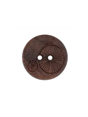 Classic Cycle Design 2-Hole Wooden Brown Buttons