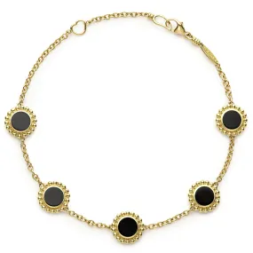 Covet Five Station Round Onyx Bracelet