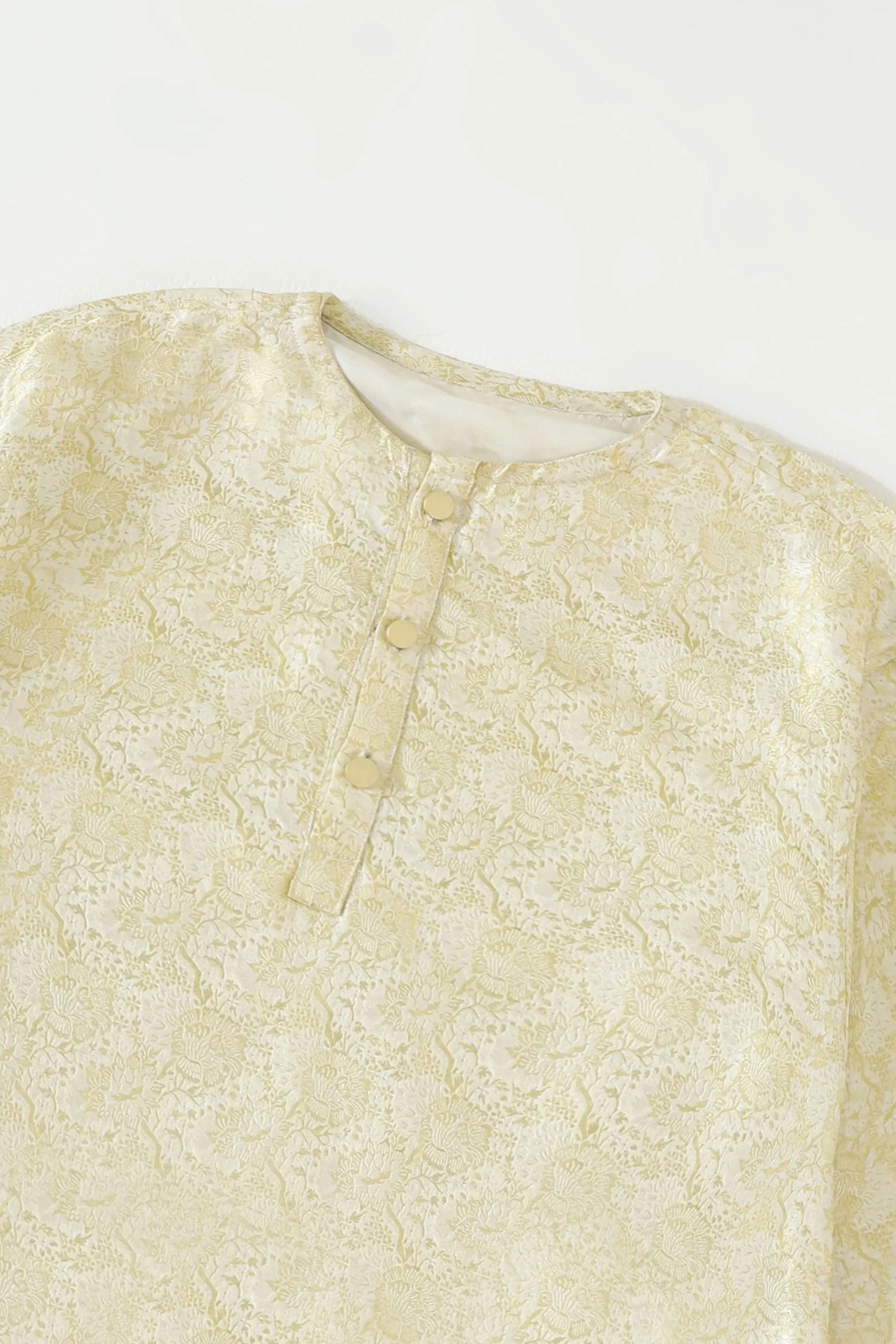 CREME SILK BROCADE SHIRT