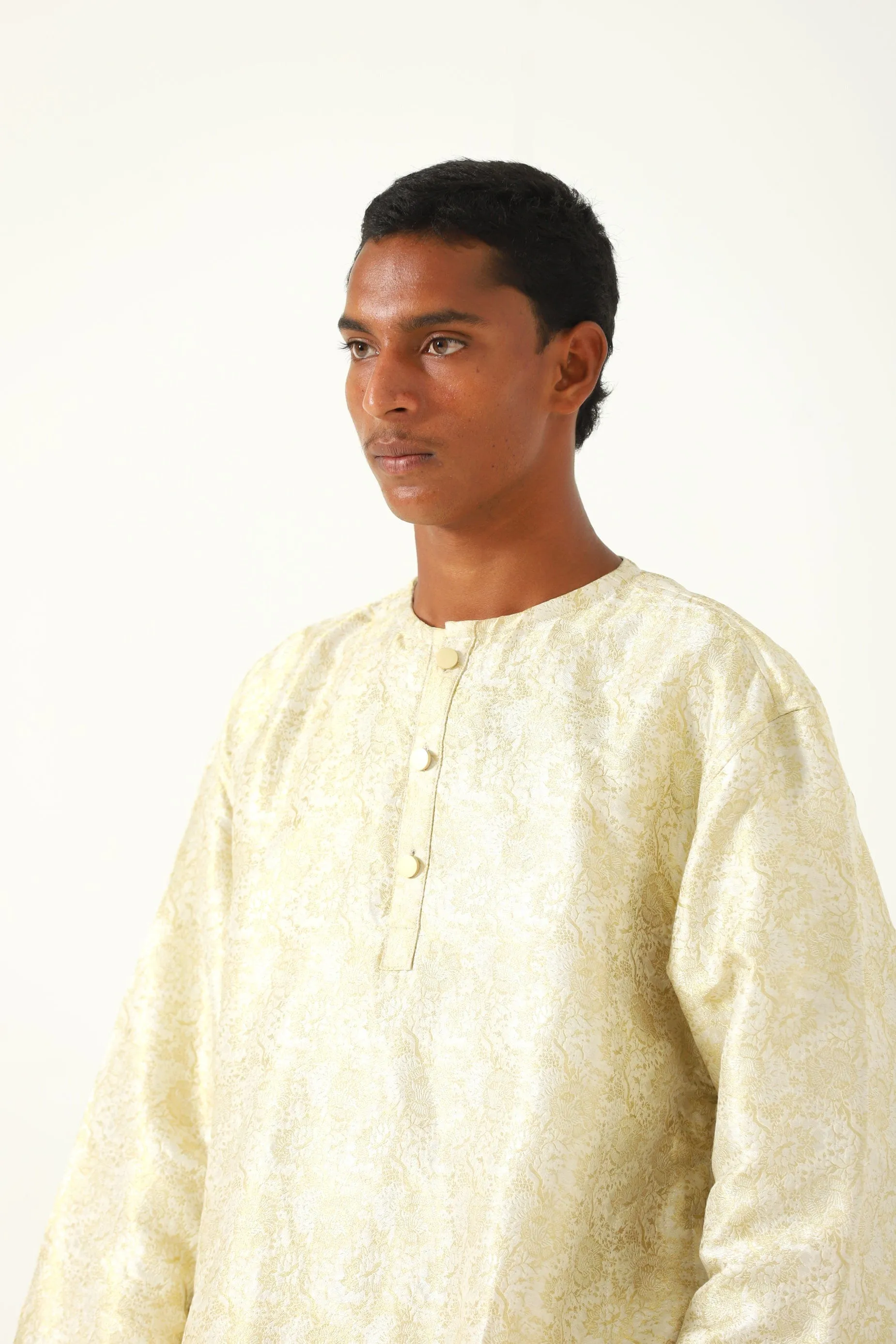 CREME SILK BROCADE SHIRT