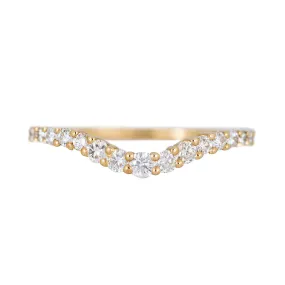 Curved Diamond Wedding Band