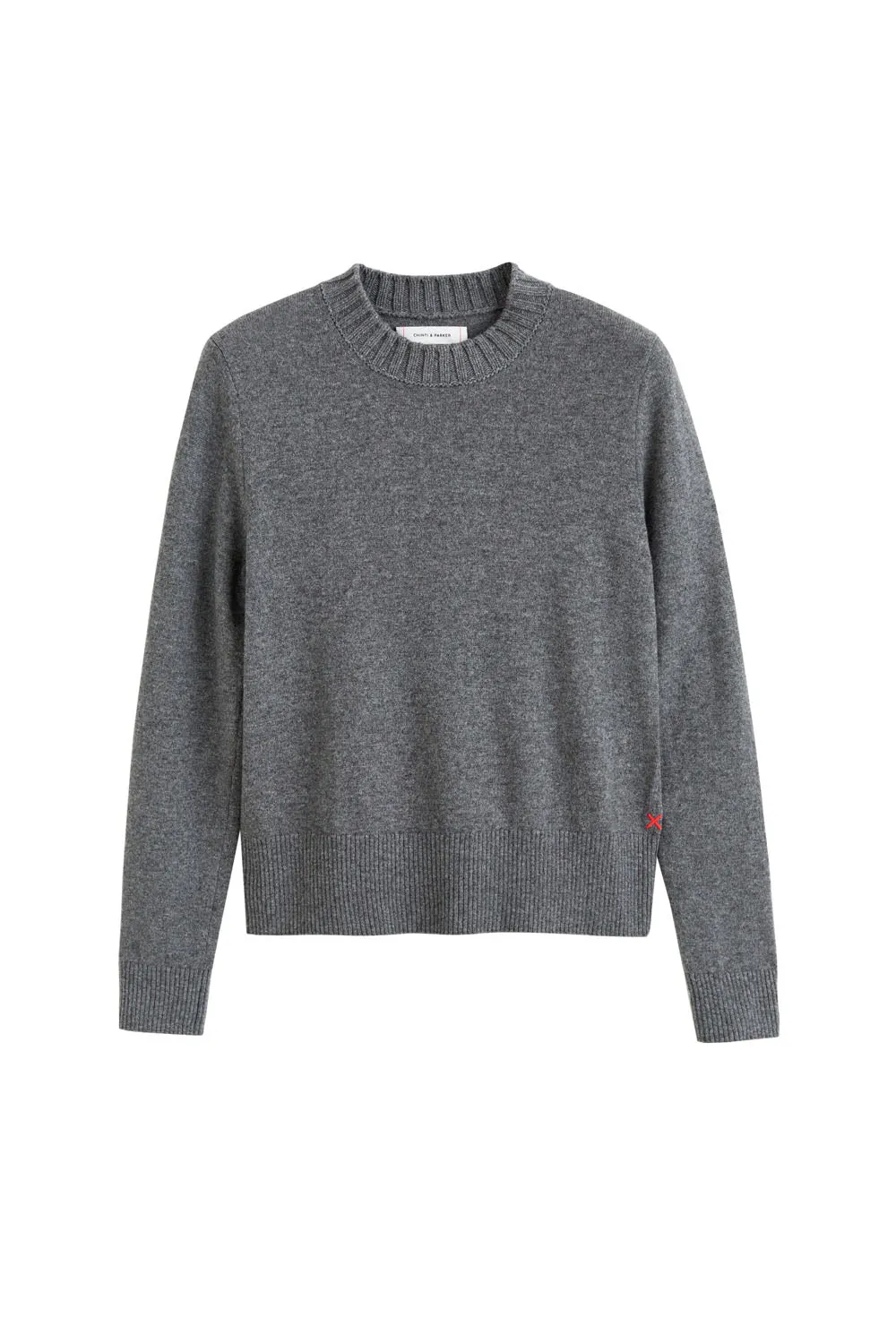 Dark-Grey Wool-Cashmere Cropped Sweater