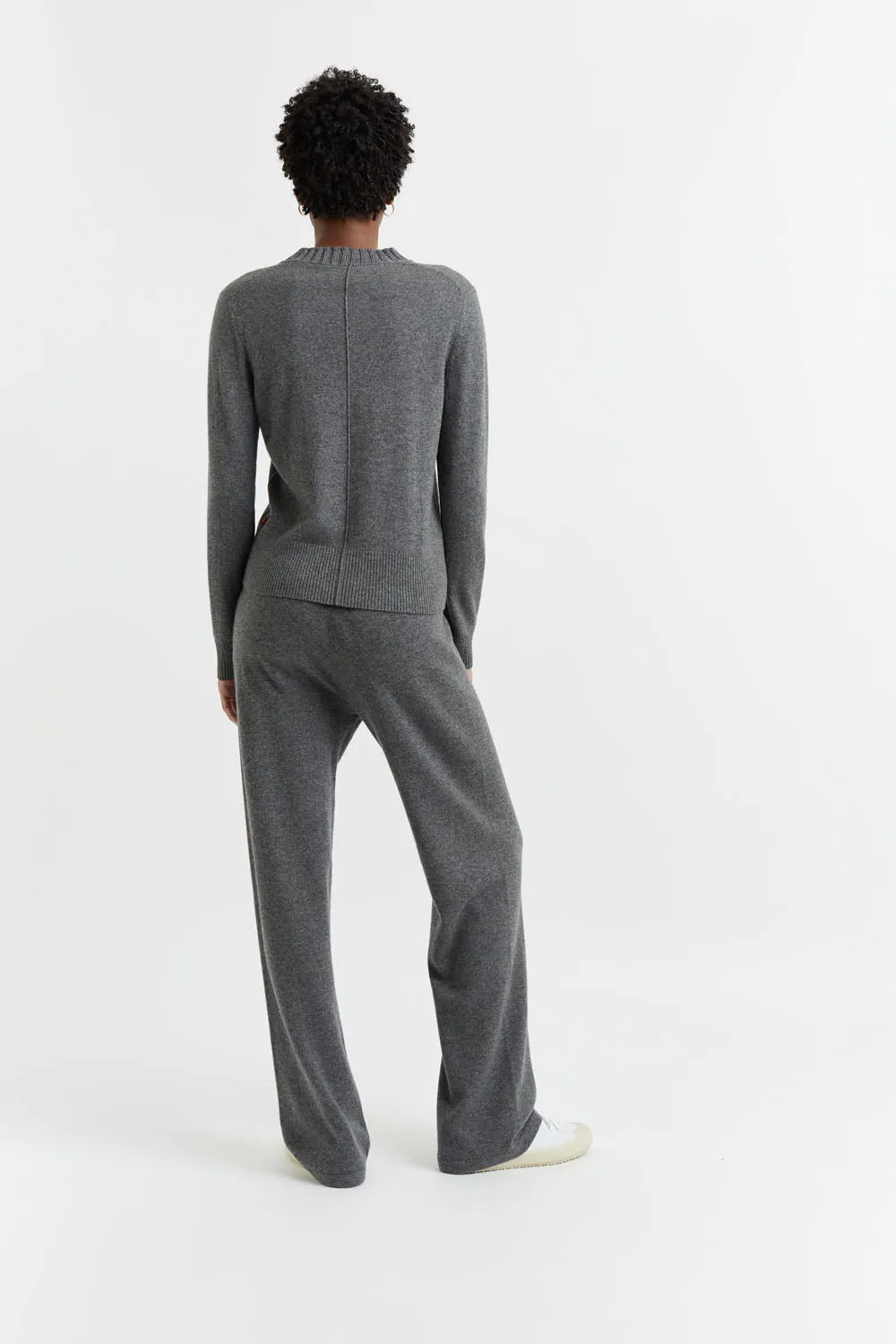 Dark-Grey Wool-Cashmere Cropped Sweater