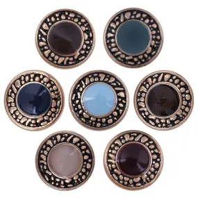 Designer Engraved Rim Enamel Lamination Metal Buttons