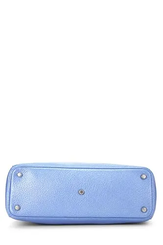 Dior,  Blue Metallic Leather Diorissimo Medium, Blue