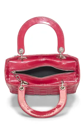 Dior,  Red Patent Leather Lady Dior Medium, Pink