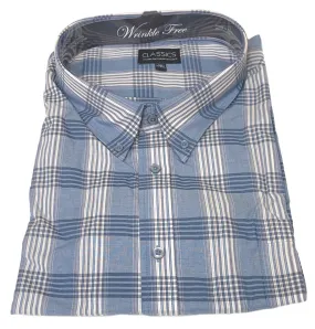 Falcon Bay Classics Light Blue Plaid Woven Dress Shirt