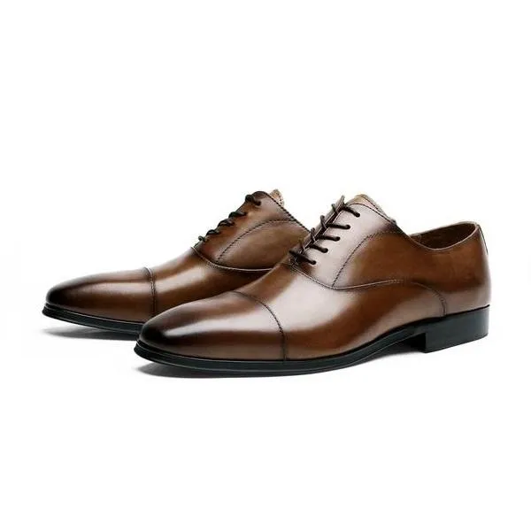 Genuine Leather Cap Toe Oxford shoes