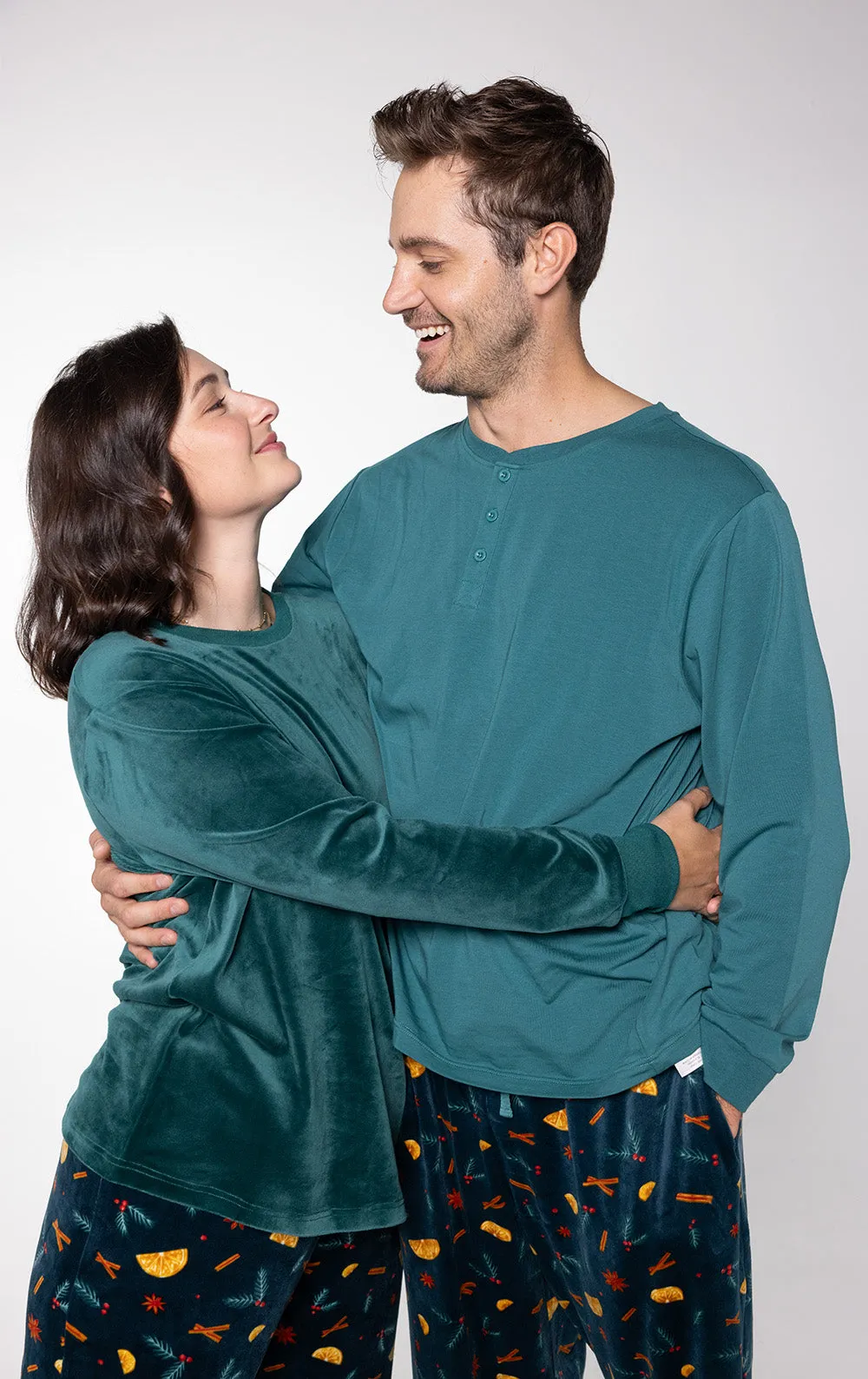 Holiday Garland Couples Matching Pajamas