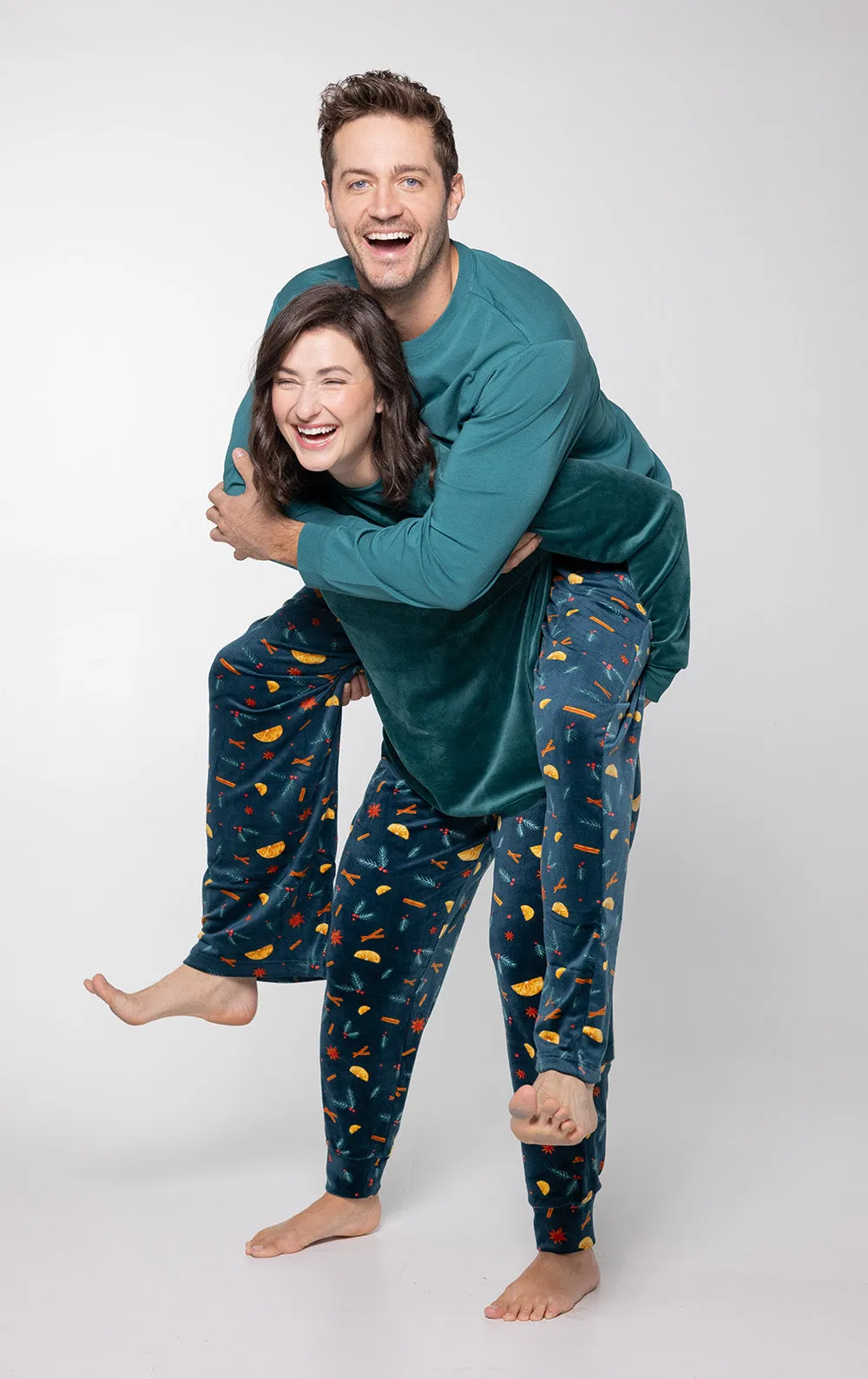 Holiday Garland Couples Matching Pajamas