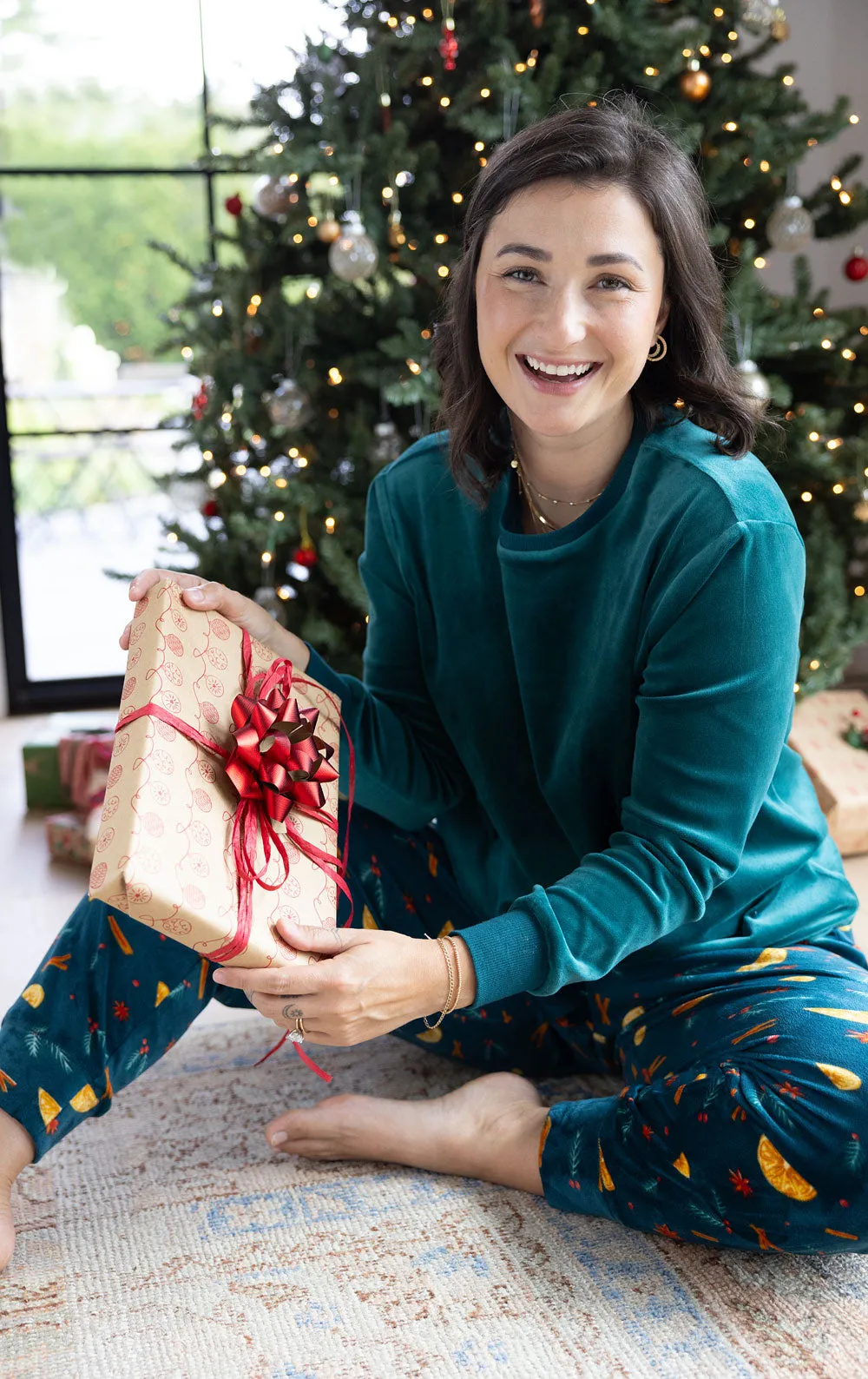 Holiday Garland Couples Matching Pajamas