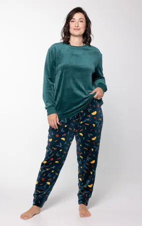 Holiday Garland Women's Velour Pajamas- Couples