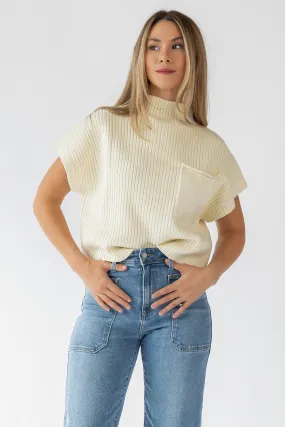 Joliet Cream Pocket Cropped Sweater