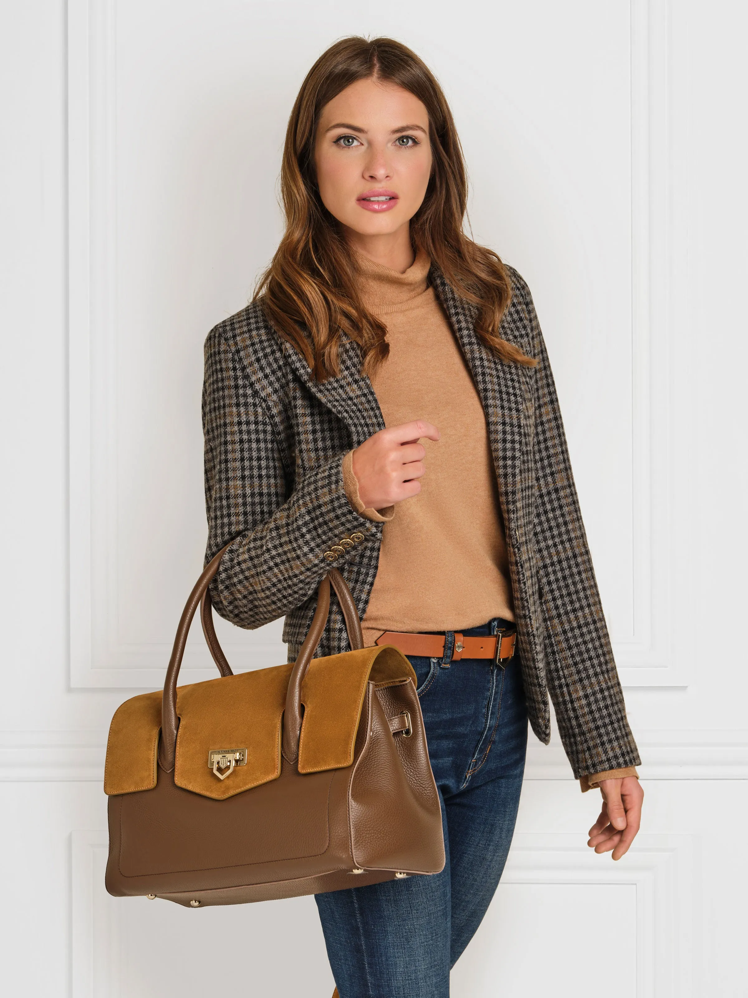 Loxley Shoulder Bag - Tan Suede