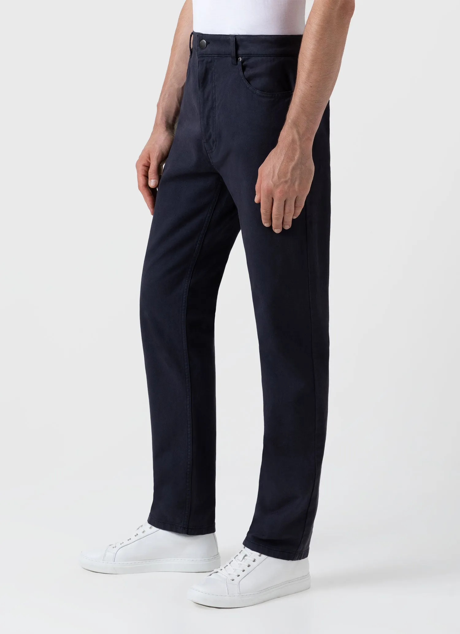 Men's Cotton Drill 5 Pocket Trouser in Navy