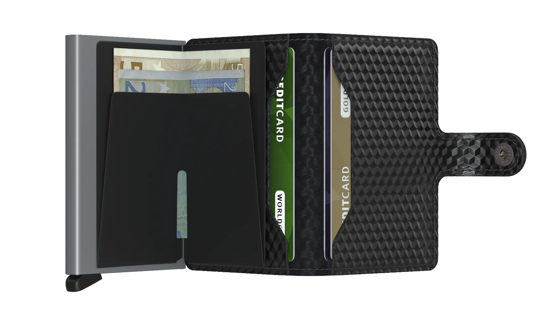 Mini Wallet Cubic, Black/Titanium