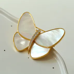 Mother of Shell Butterfly Brooch