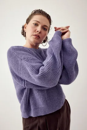 Mouline Cropped Knitted Jumper Multi Purple