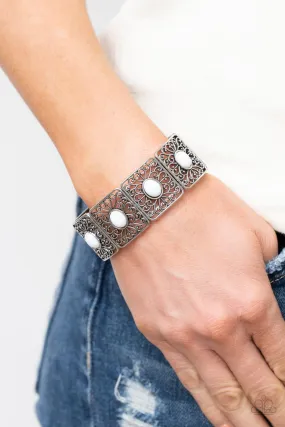 Paparazzi Cakewalk Dancing - White Stretchy Bracelet