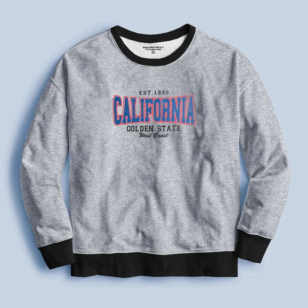 Polo Republica Men's California Printed Fleece Sweat Shirt