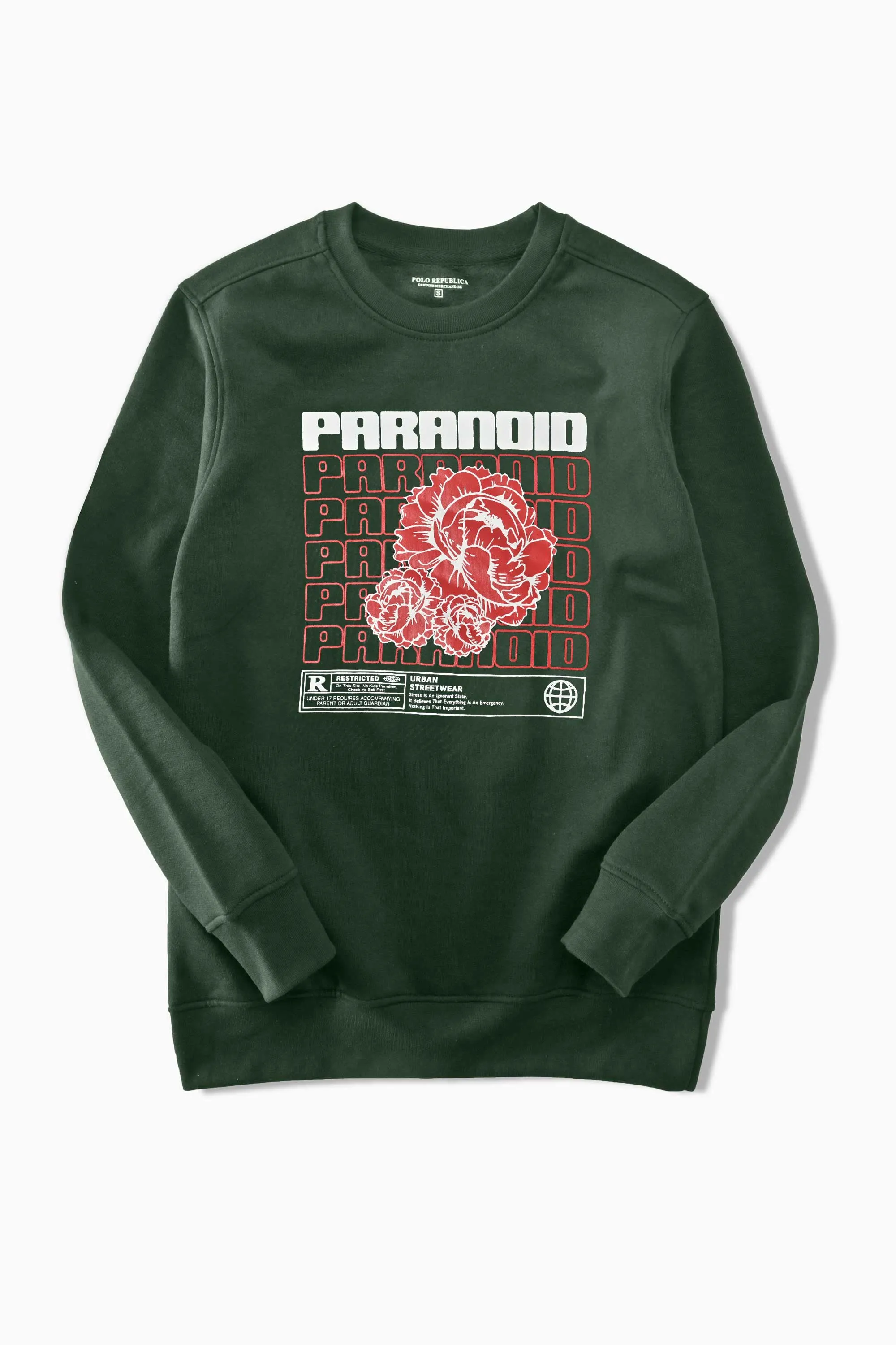 Polo Republica Men's Paranoid Printed Fleece Sweat Shirt