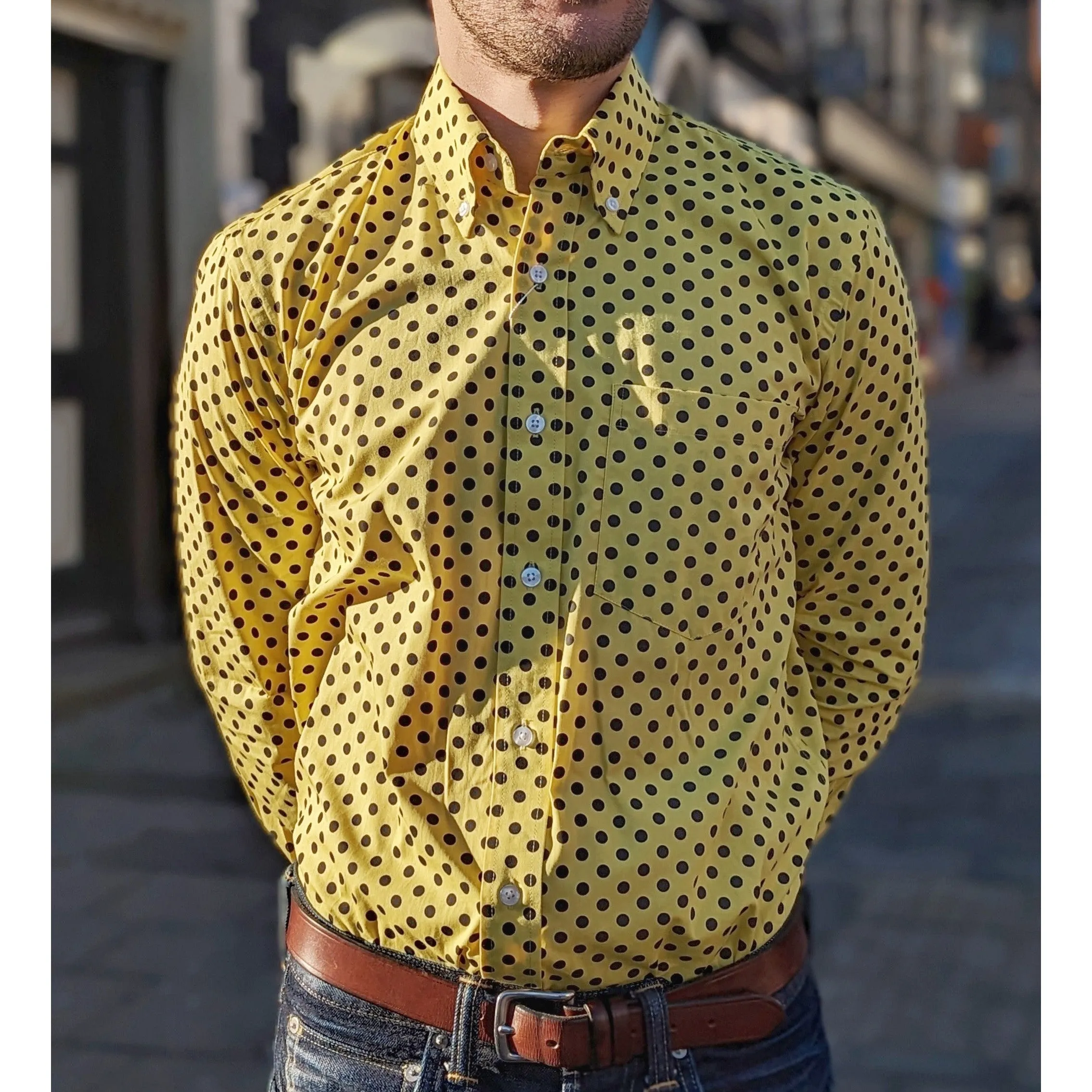 Relco - Polkadot Mustard & Black - Shirt