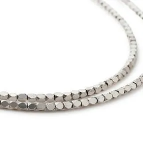 Silver Faceted Bead Necklace