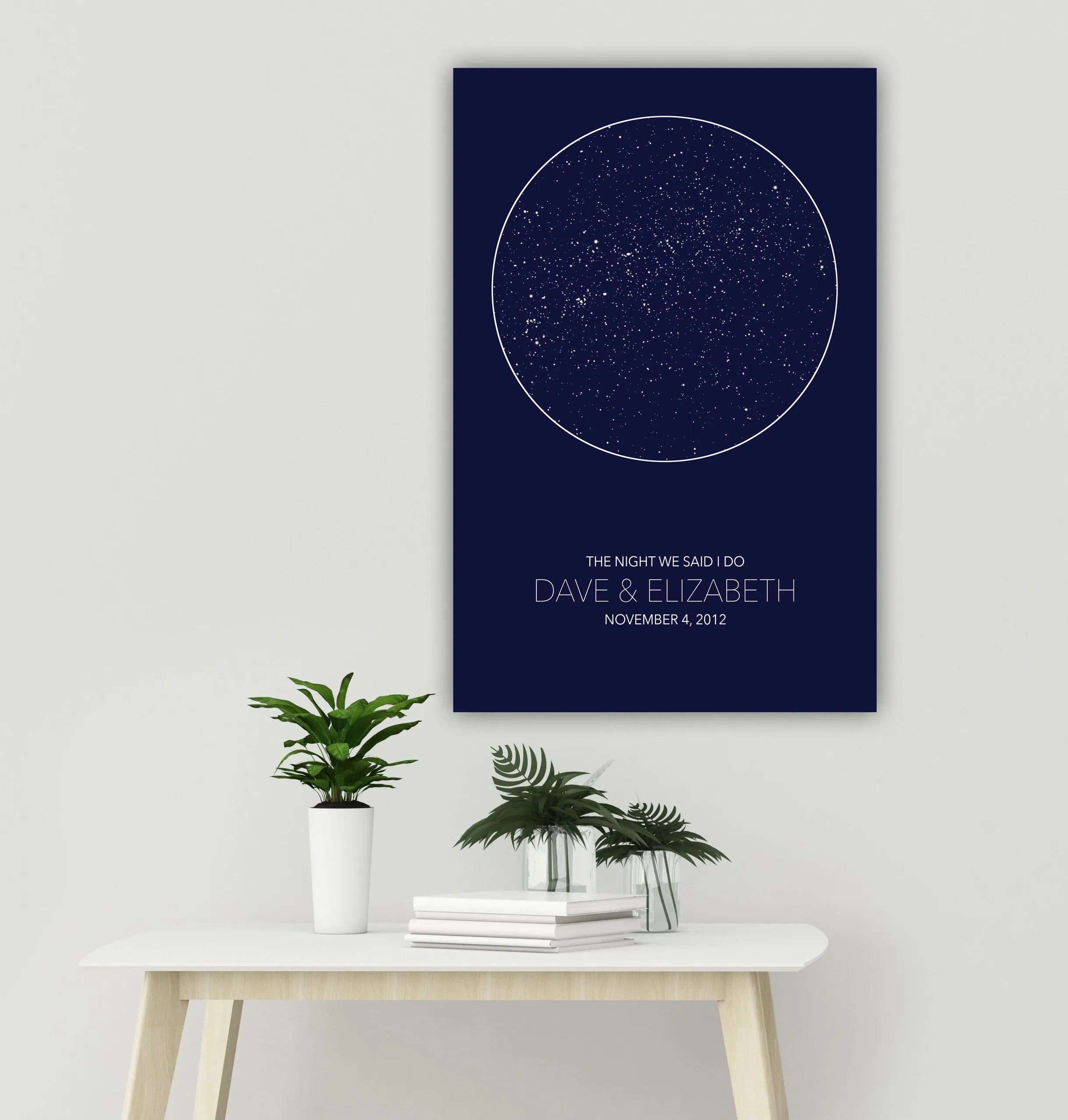 Solid Color Star Map Canvas Wall Art