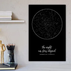 Solid Color Star Map Canvas Wall Art