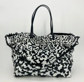 Valentino Black and White Paillette Sequin Tote