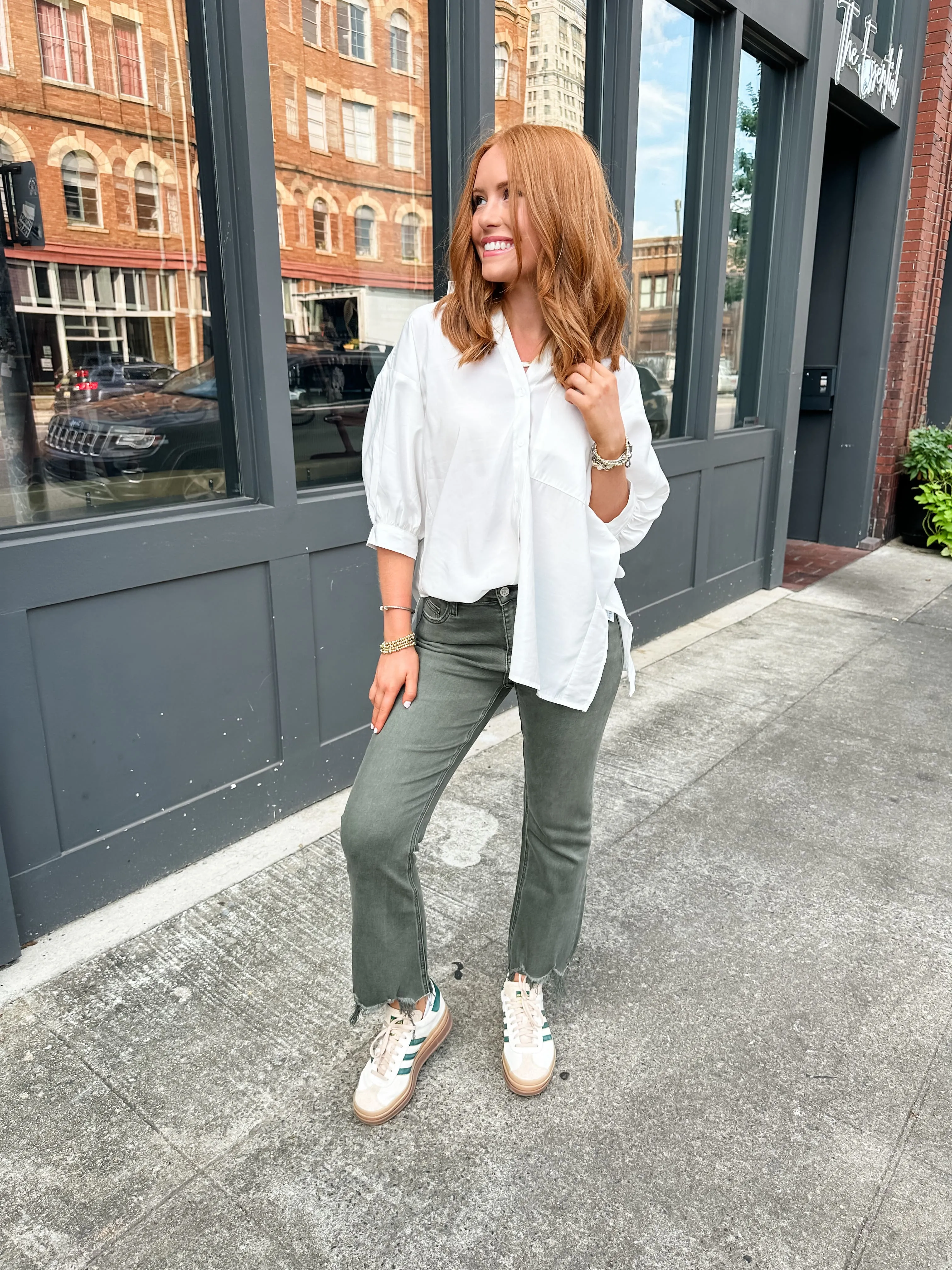 White Button Down Top